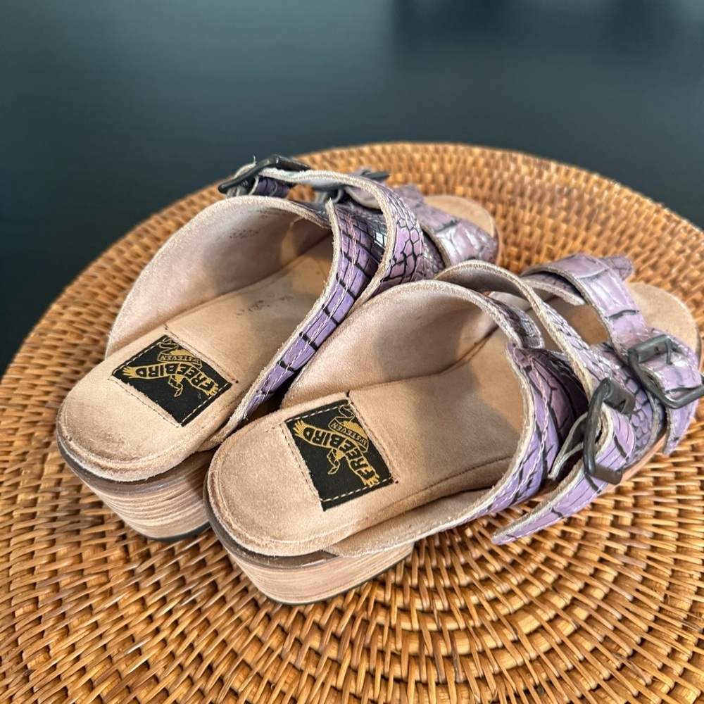 Freebird by Stevens Caprice Womens Croc Embossed‎ Slide Sandals Purple Size 6 - Picture 4 of 11